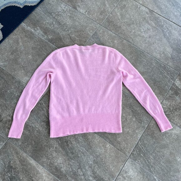 J. Crew 100% Cashmere Classic Fit Crewneck Sweater Size Medium Pink Crisp - Picture 4 of 13